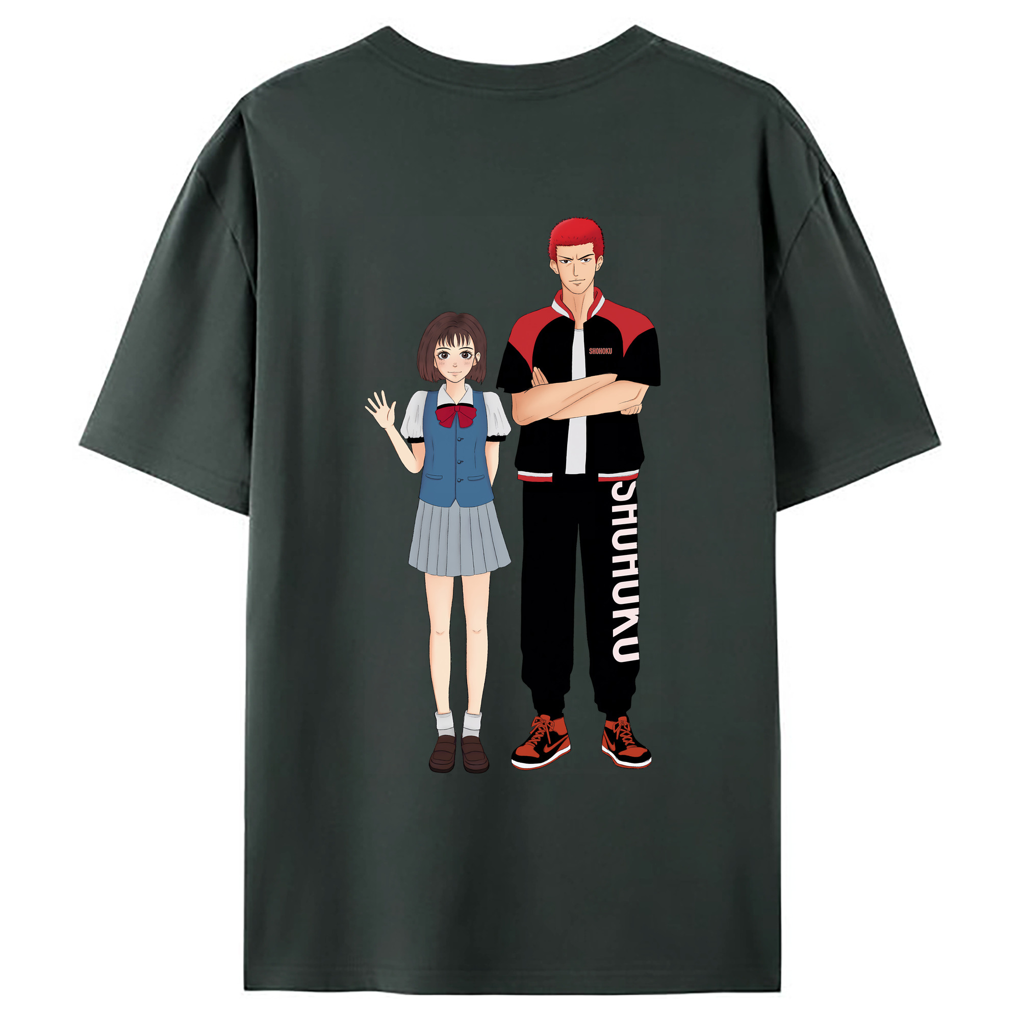 （画像用） SLAM DUNK／スラムダンク 綿100％ メンズ半袖Tシャツ（バックプリント） 通気性